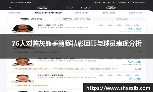76人对阵灰熊季前赛精彩回顾与球员表现分析